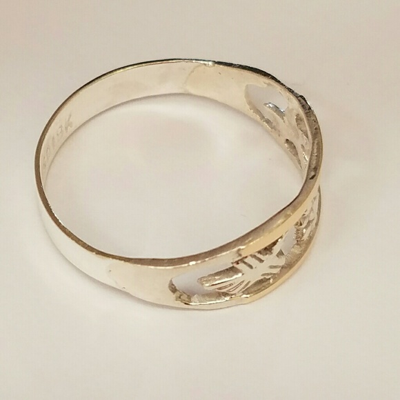 Peru 950 Sterling Silver 18K Gold Women Men Ring11 - Picture 2 of 6